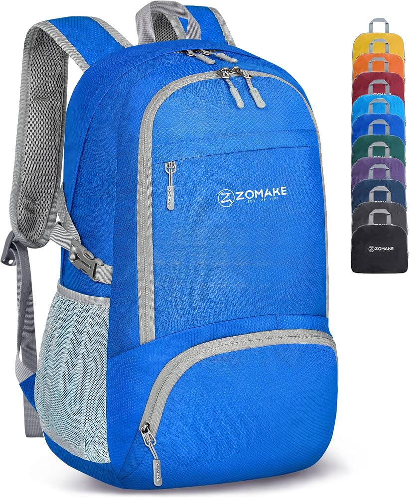 amazon-sac-a-dos-757rkk-1.jpg ZOMAKE Sac à Dos de Sport Ultra Léger Pliable Sac à Dos de randonnée pour Camping, randonnée,Voyage,Fitness Sac étanche 30L (Bleu) : Amazon.fr: Sports ... – Image 1