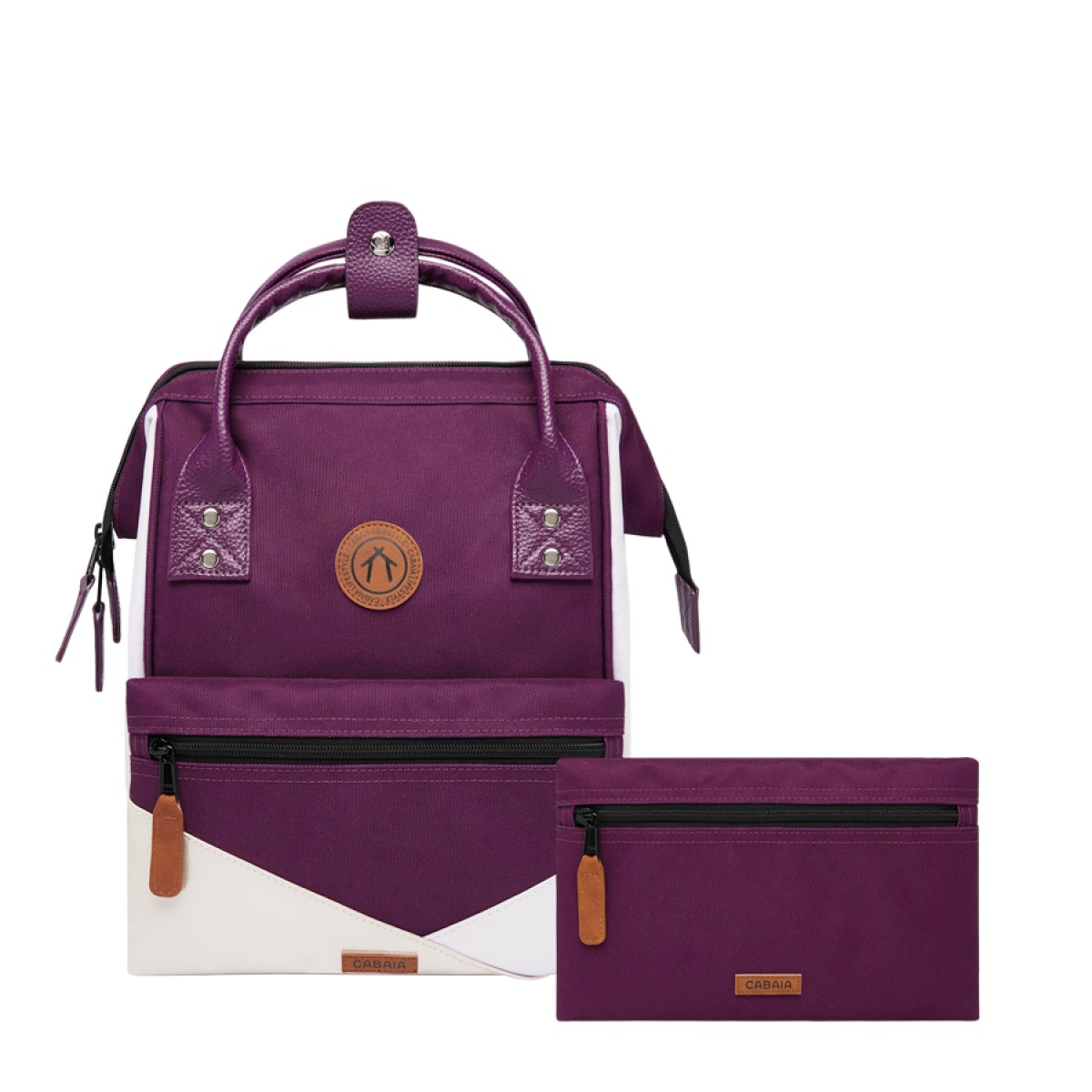 cabaia-sac-576wvs.jpg Cabaia | Sac à dos violet et rose avec poche interchangeable – Image 1