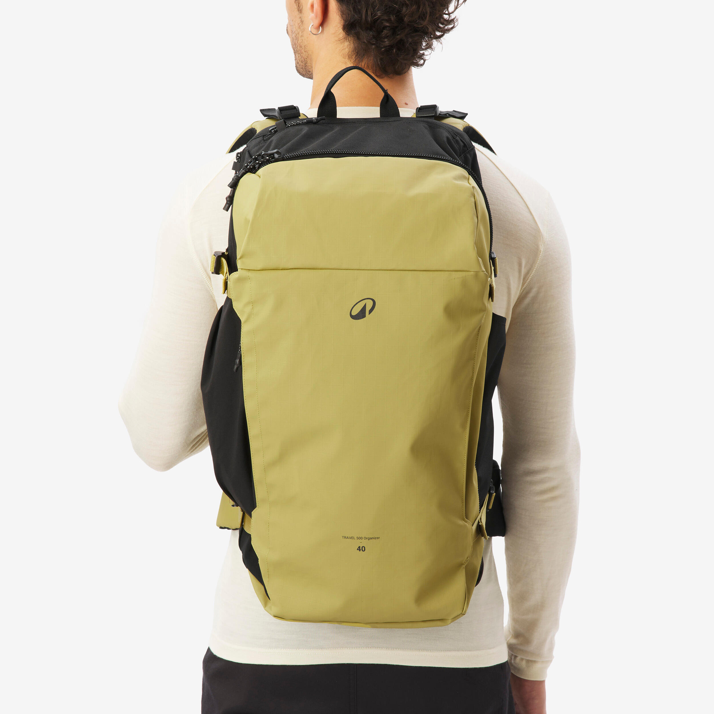 sac-a-dos-40x30x20-decathlon-218arw.jpg Sac à dos de voyage 40L, Travel 500 Organizer kaki | Decathlon – Image 1