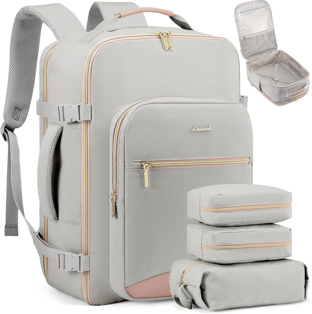 sac-a-dos-avion-cabine-085jgg.jpg LOVEVOOK Sac à Dos Voyage Femme,40L Sac a Dos Voyage Cabine Avion Bagage | Backpack Travel Ryanair,Imperméable Sac Ordinateur Portable 17'' Sac a Dos Valise Randonnée Affaires Travail Gris Clair/rose : Amazon.fr: – Image 1