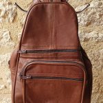 Sac a dos en cuir marron