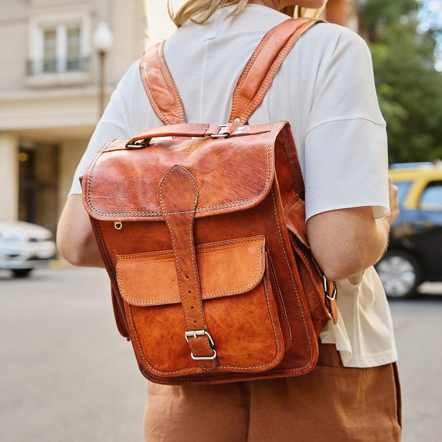 sac-a-dos-en-cuir-homme-980mml-1.jpg Gusti Sac à Dos Ordinateur Vintage Cuir Véritable Marron Idéal Voyage Travail Homme Femme Compartiment PC 15 Pouces Élégant et Robuste : Amazon.fr: Mode – Image 1
