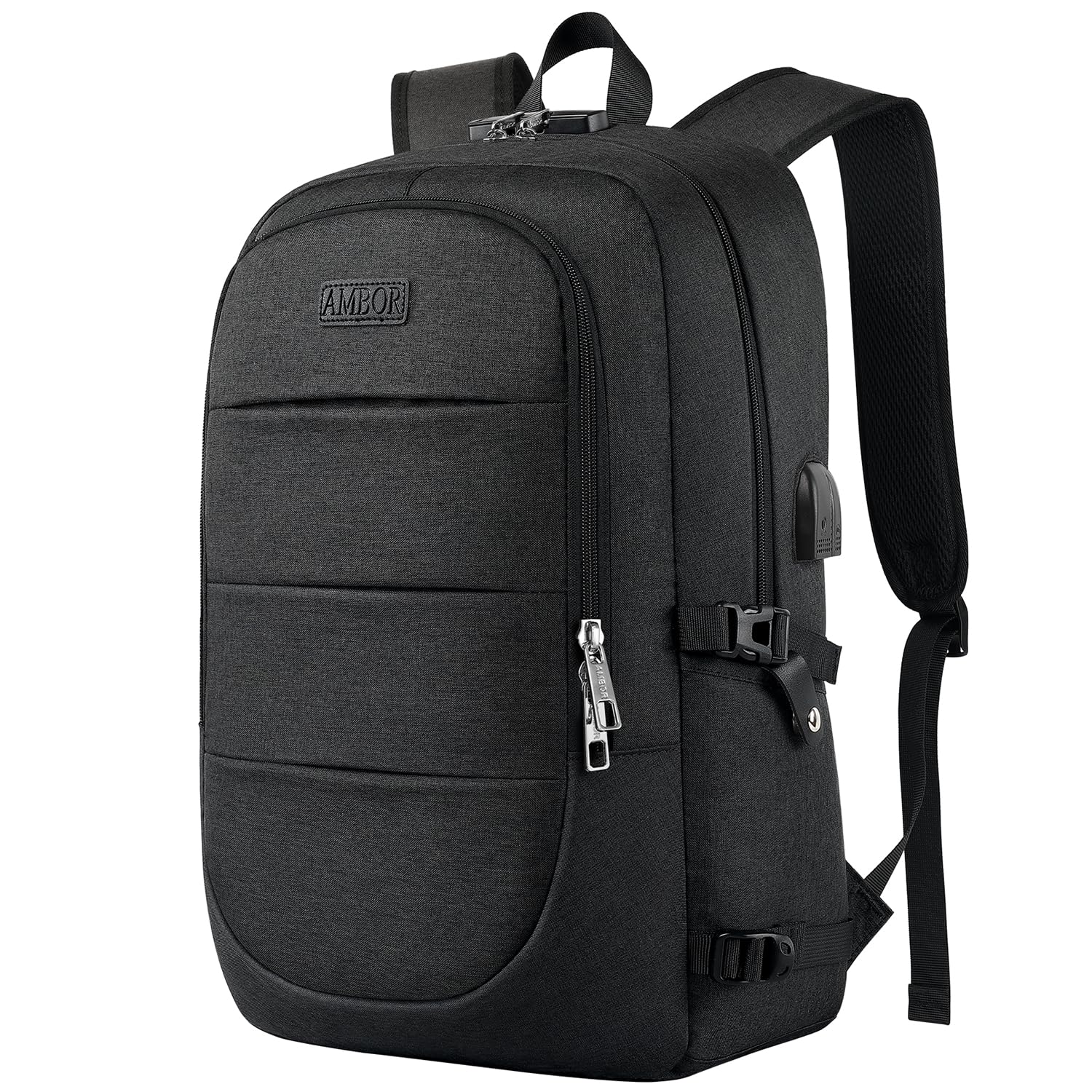 sac-a-dos-pour-ordinateur-portable-168isk-1.jpg AMBOR 17.3'' Sac à Dos Portable,Sac a Dos Ordinateur avec USB Charging Port | Déperlant Sac a Dos Voyage Cabine, Sac a Dos Antivol Avion pour Homme ... – Image 1