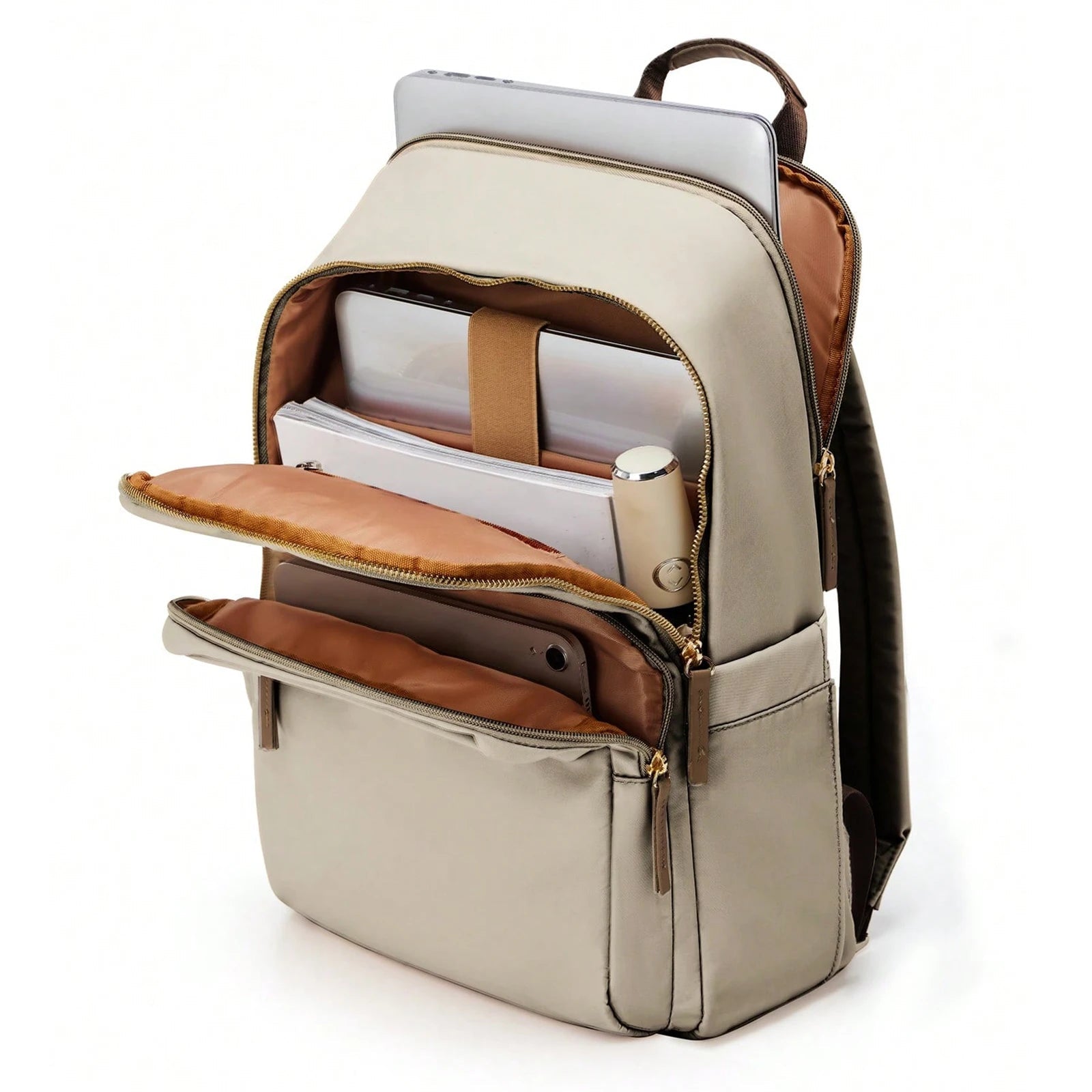 sac-dos-ordinateur-308gvu-1.jpg Sac à Dos Ordinateur Femme Classe (15.6 Pouces) Beige – Image 1