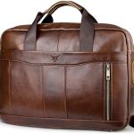 BAGZY Sacoche Ordinateur Homme Cuir Véritable Sac Homme Bandouliere Sacoche Ordinateur 15,6 Pouces Sac Porte Document Cartable Business Mallette pour ...